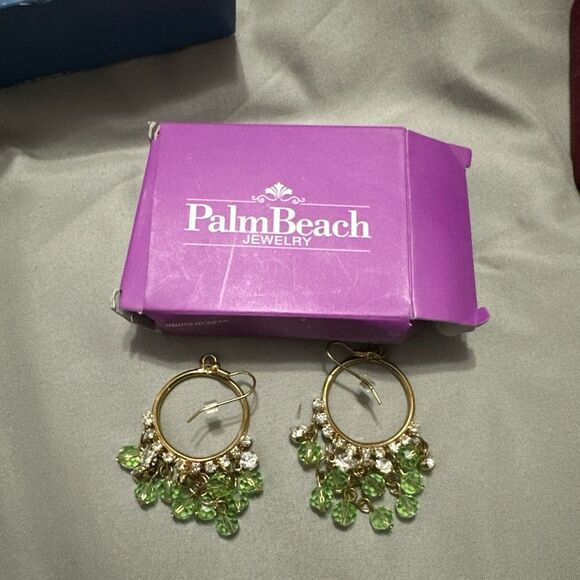 Palm Beach Peridot Hoop Earrings NWT - Picture 2 of 2